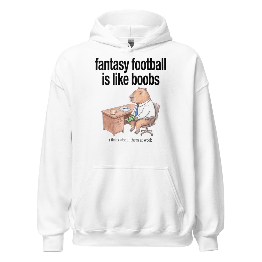 Fantasy Football Is Like Boobs Hoodie Orbital Clothing