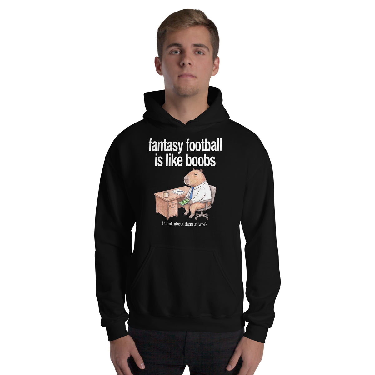 Fantasy Football Is Like Boobs Hoodie Orbital Clothing