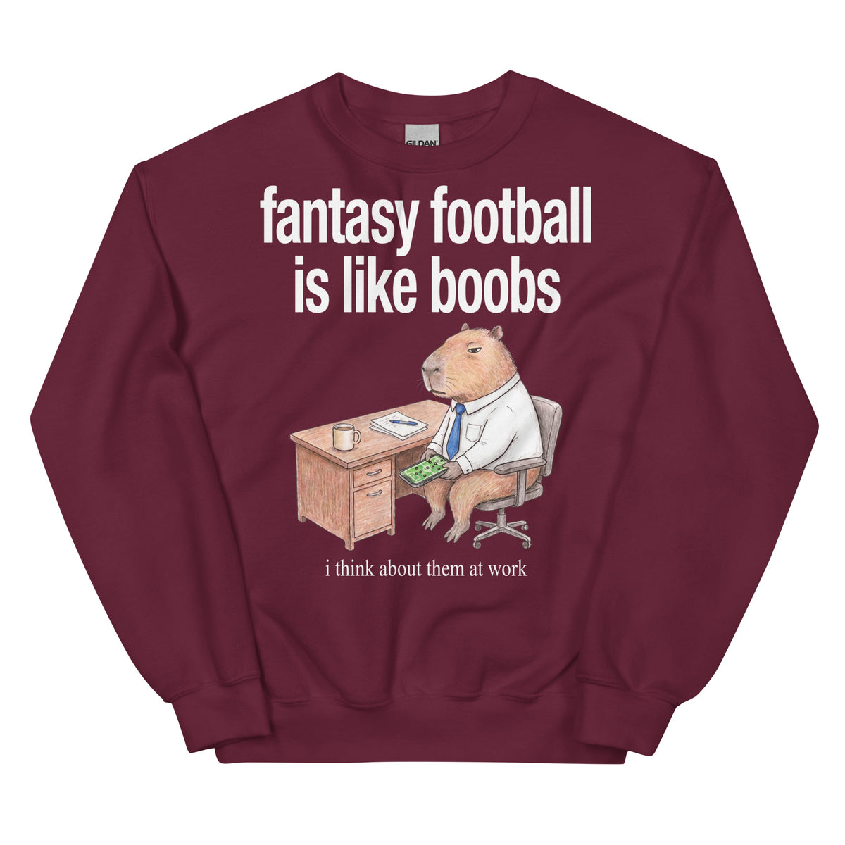 Fantasy Football Is Like Boobs Sweatshirt Orbital Clothing