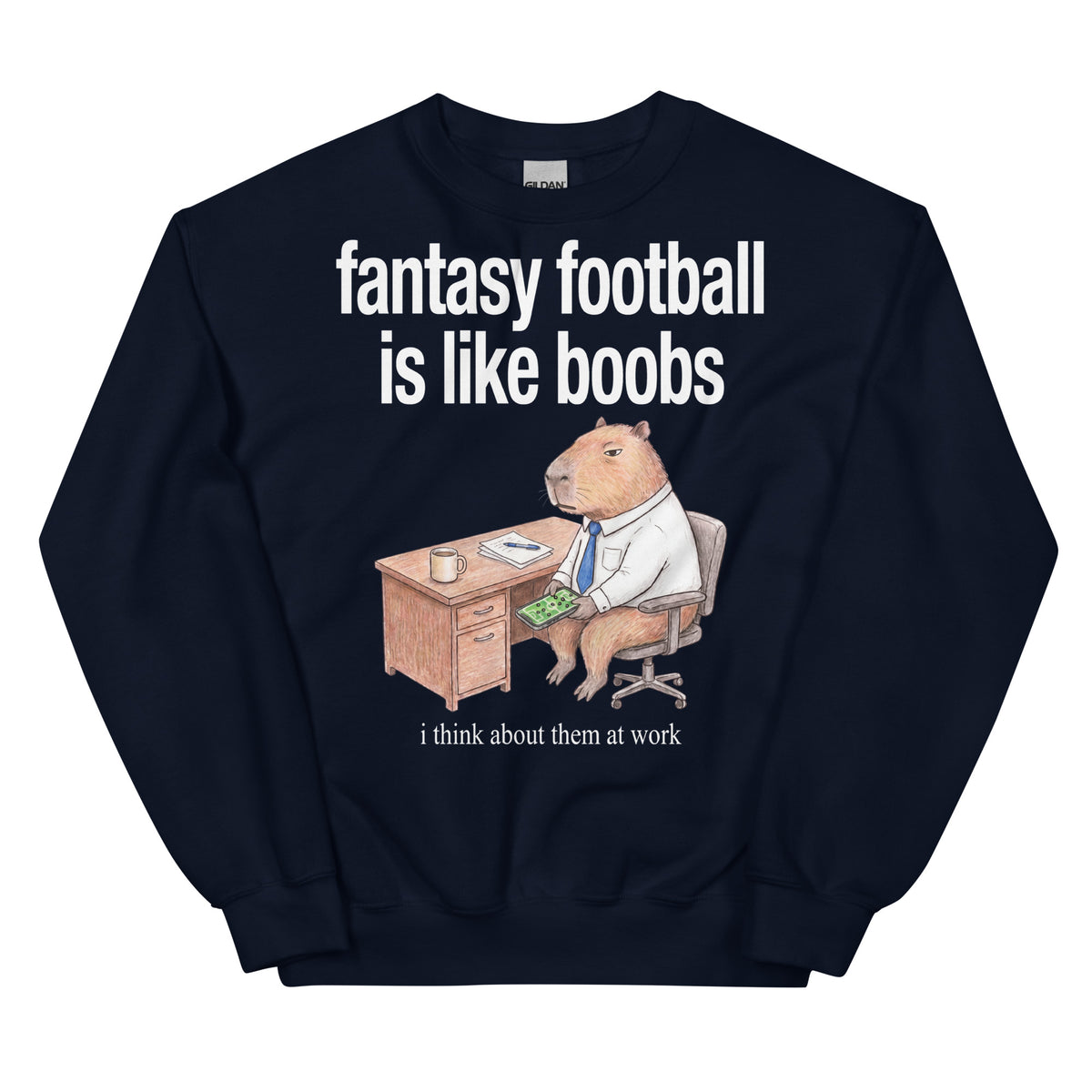 Fantasy Football Is Like Boobs Sweatshirt Orbital Clothing