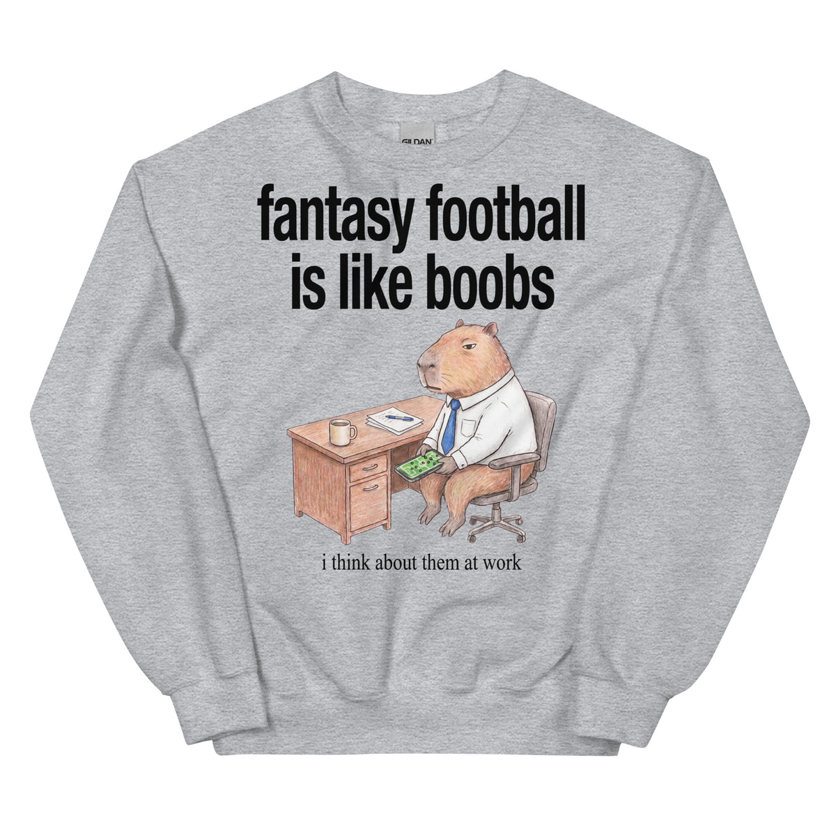 Fantasy Football Is Like Boobs Sweatshirt Orbital Clothing