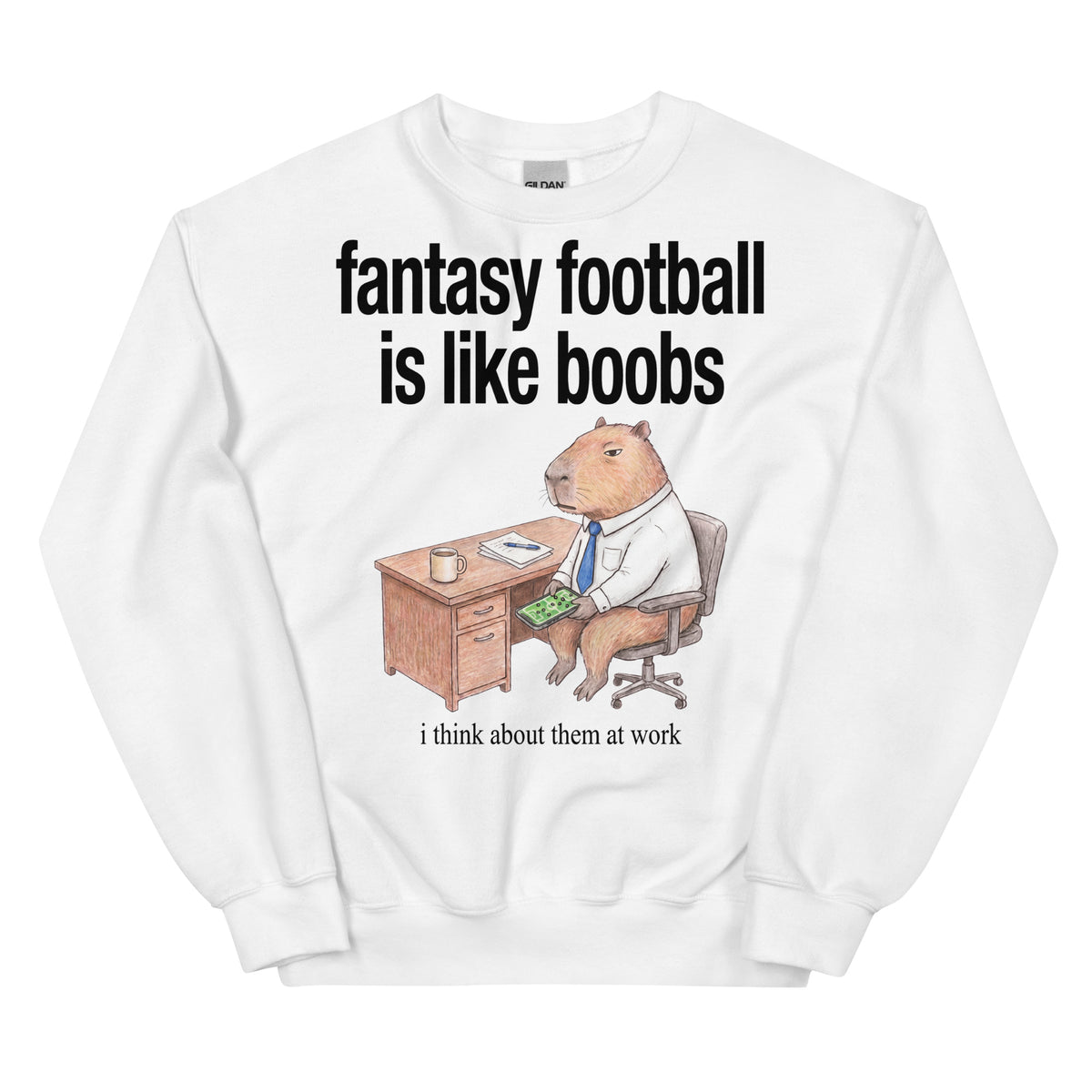 Fantasy Football Is Like Boobs Sweatshirt Orbital Clothing