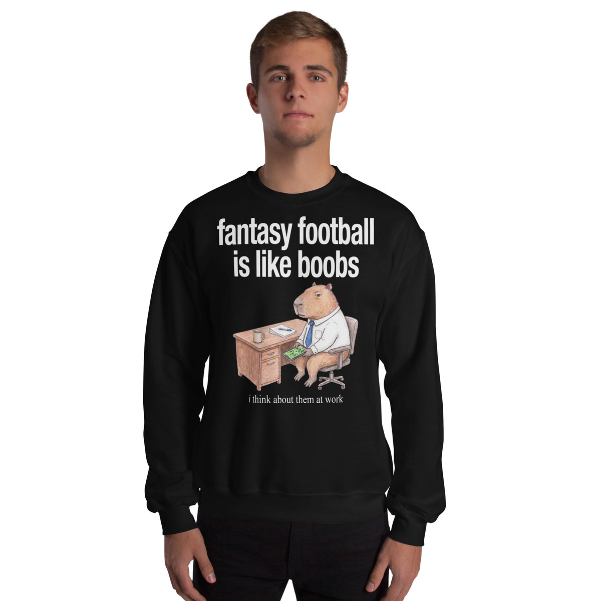 Fantasy Football Is Like Boobs Sweatshirt Orbital Clothing