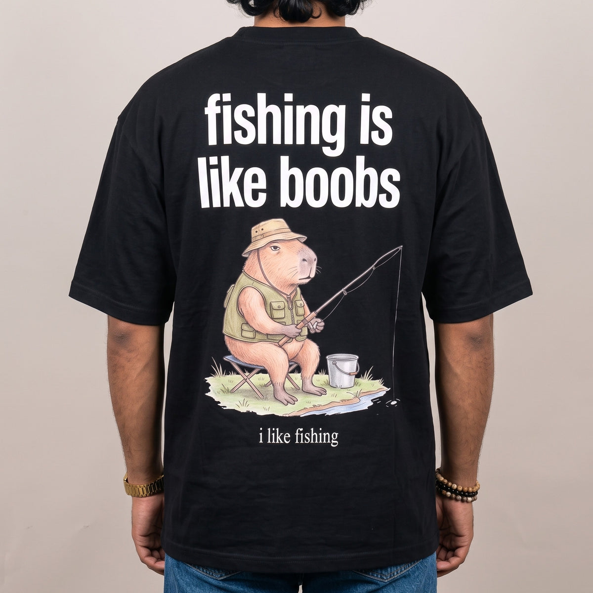 Fishing Is Like Boobs T-Shirt (backprint) - Orbital Clothing