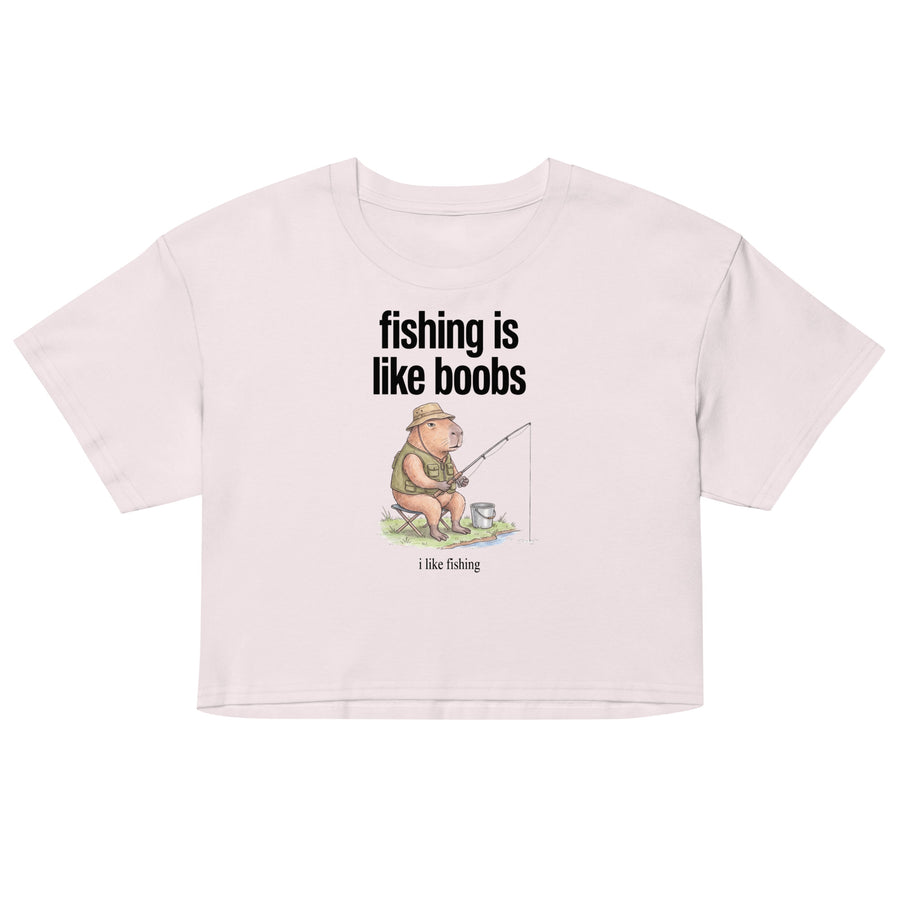 Fishing Is Like Boobs Women’s crop top Orbital Clothing