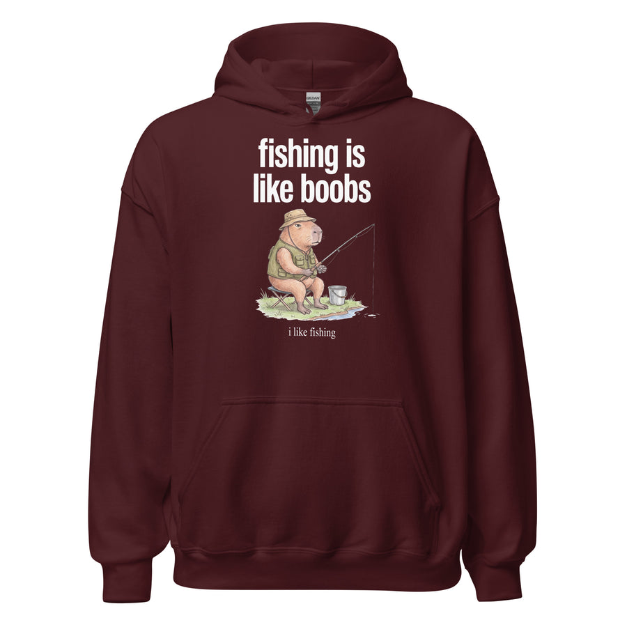 Fishing Is Like Boobs Hoodie Orbital Clothing