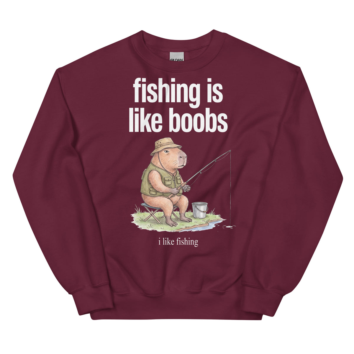 Fishing Is Like Boobs Sweatshirt Orbital Clothing