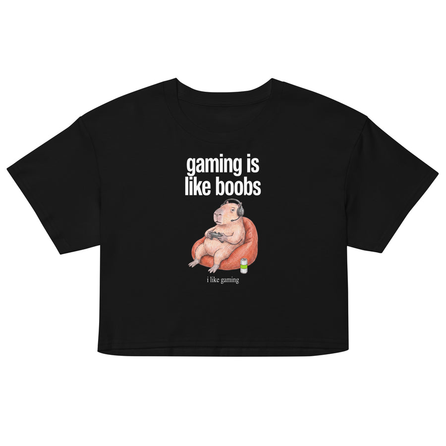 Gaming Is Like Boobs Women’s crop top Orbital Clothing