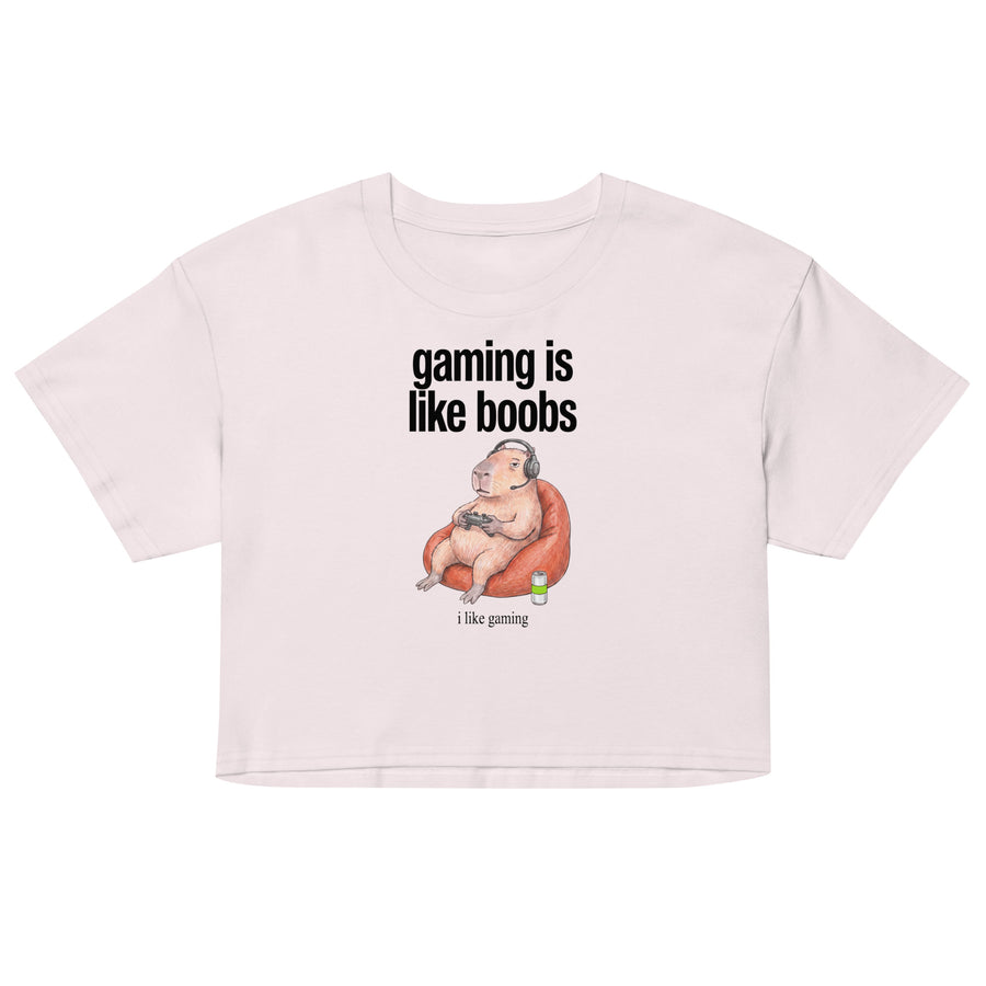 Gaming Is Like Boobs Women’s crop top Orbital Clothing