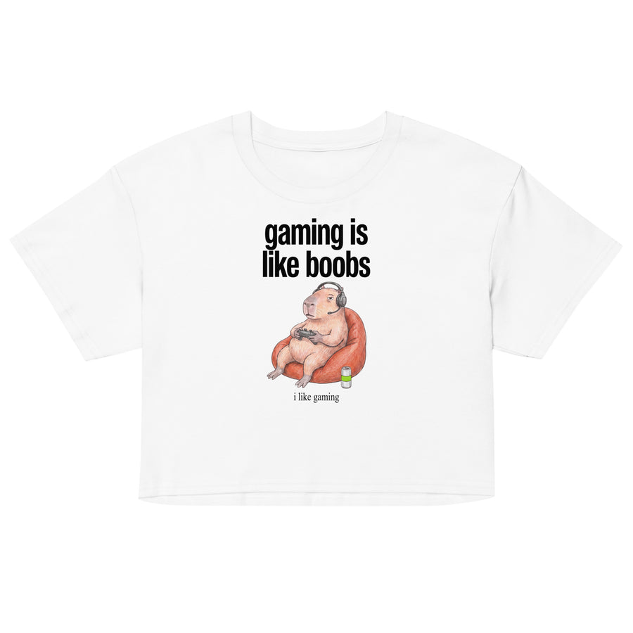 Gaming Is Like Boobs Women’s crop top Orbital Clothing