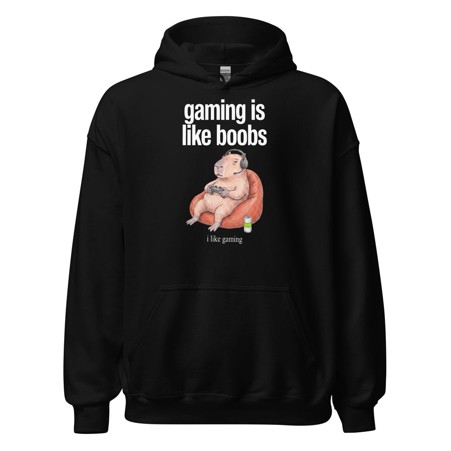 Gaming Is Like Boobs Hoodie Orbital Clothing