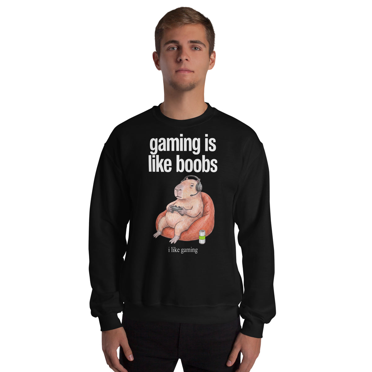 Gaming Is Like Boobs Sweatshirt Orbital Clothing
