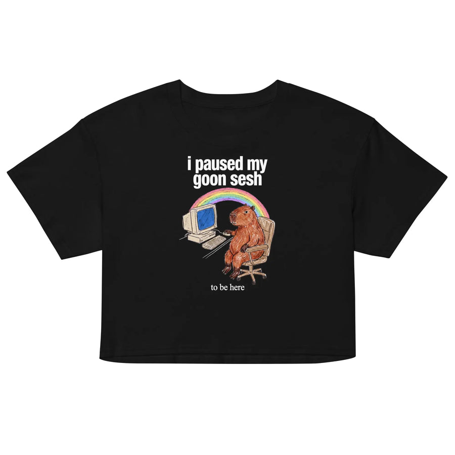 I Paused My Goon Sesh To Be Here Women’s crop top Orbital Clothing