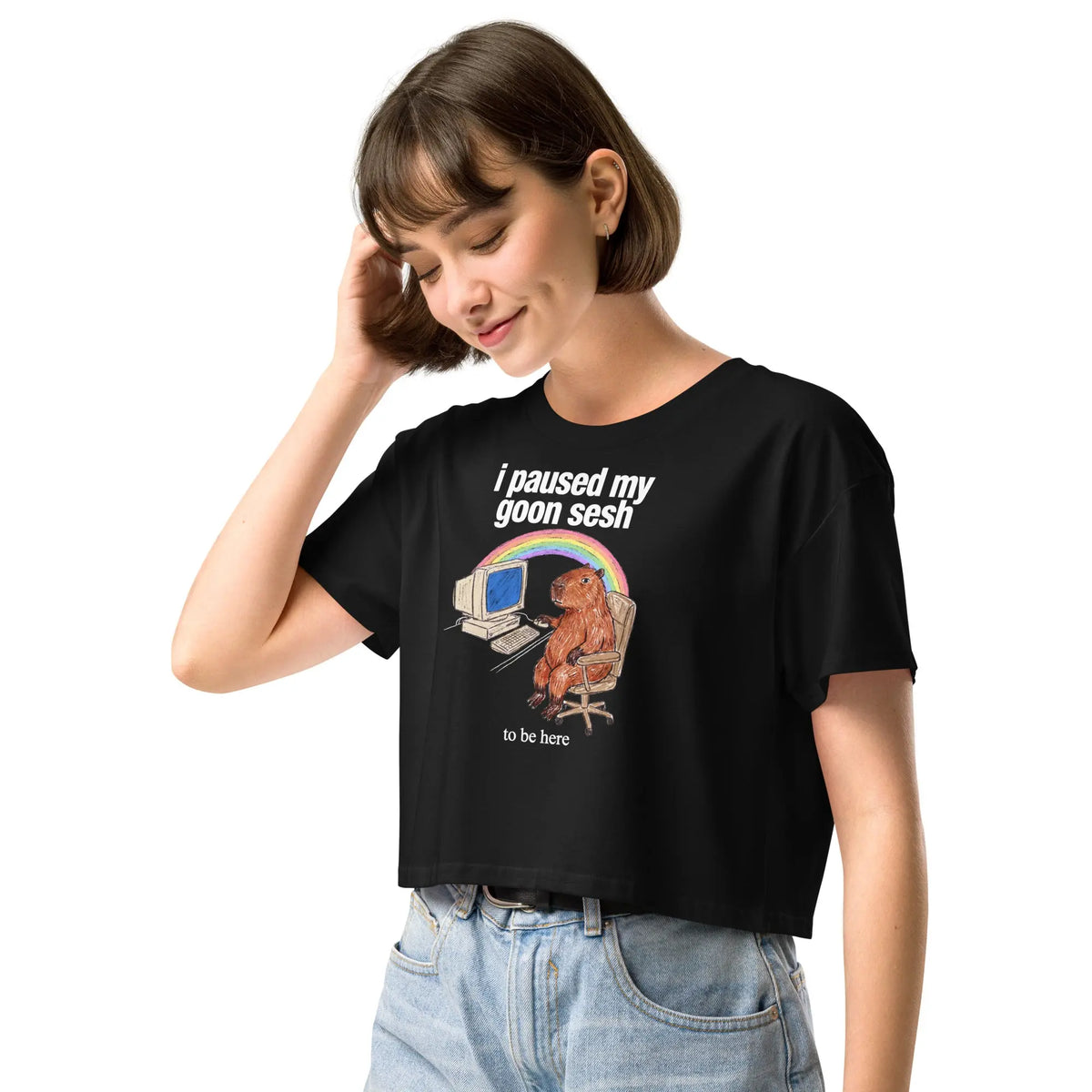 I Paused My Goon Sesh To Be Here Women’s crop top Orbital Clothing