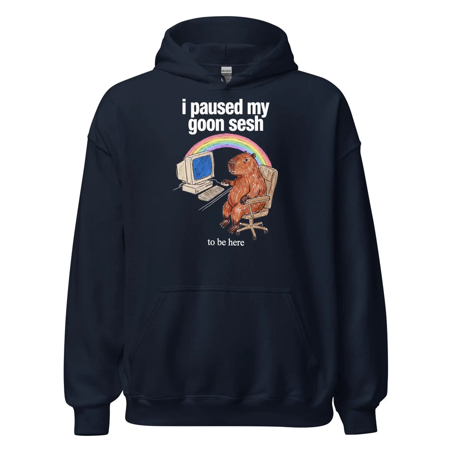 I Paused My Goon Sesh To Be Here Hoodie Orbital Clothing
