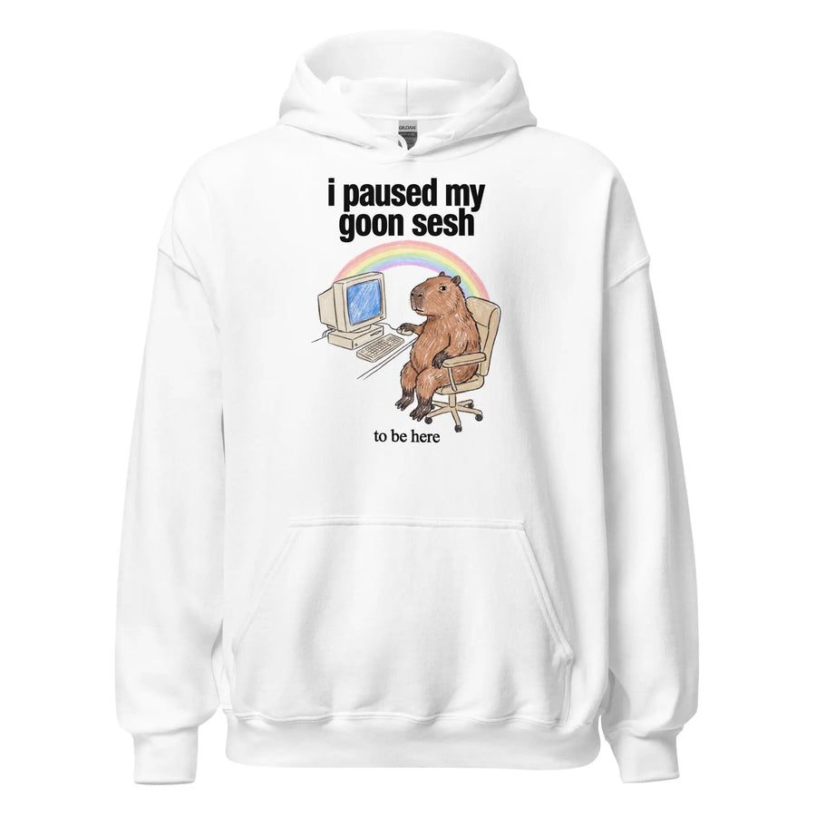 I Paused My Goon Sesh To Be Here Hoodie Orbital Clothing