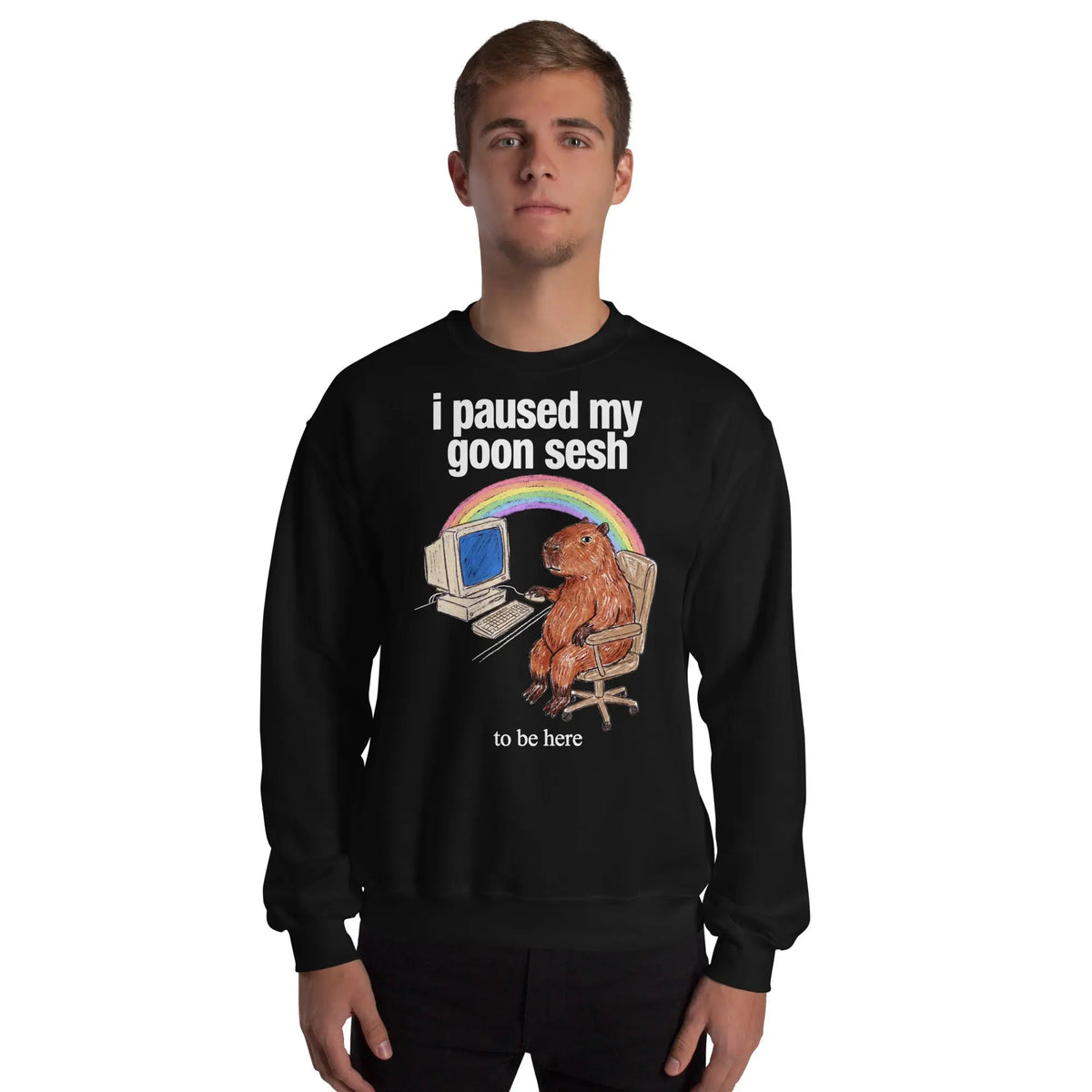 I Paused My Goon Sesh To Be Here Sweatshirt Orbital Clothing
