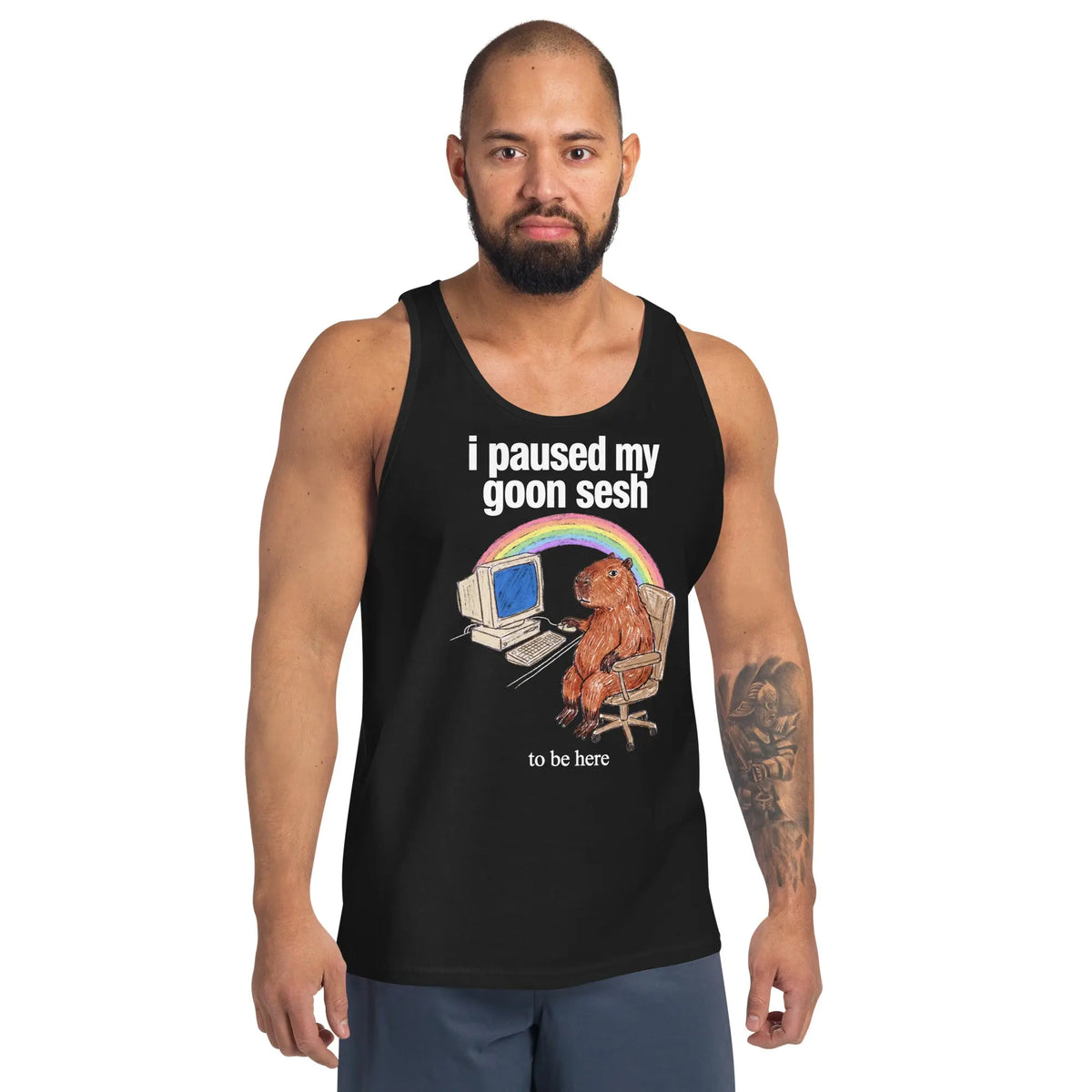 I Paused My Goon Sesh To Be Here Tank Top Orbital Clothing