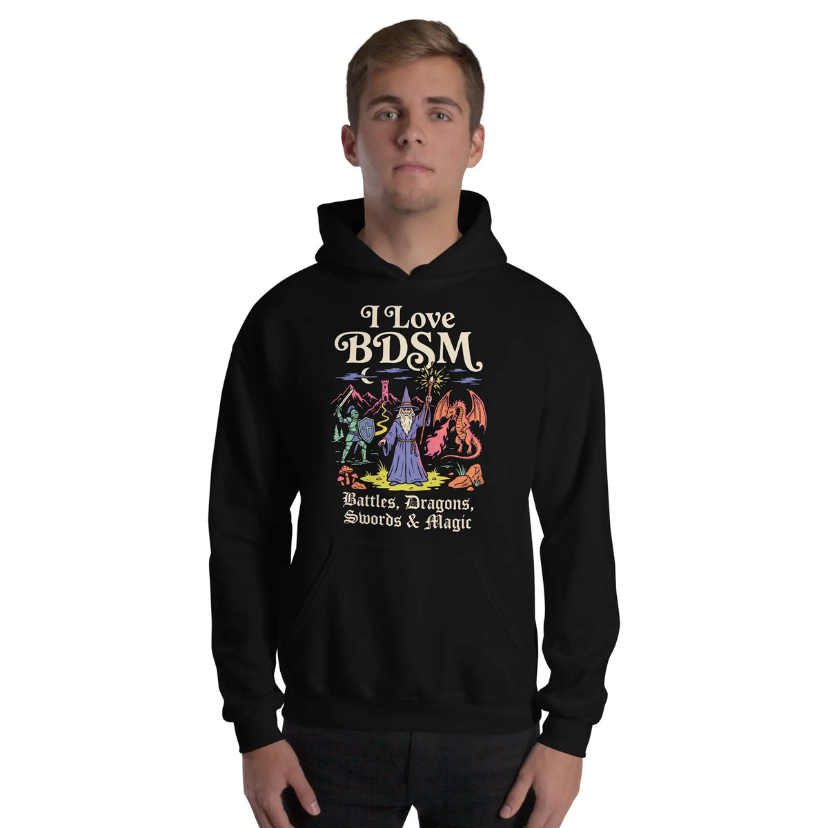 I Love BDSM (Battles, Dragons, Swords & Magic) Hoodie Orbital Clothing