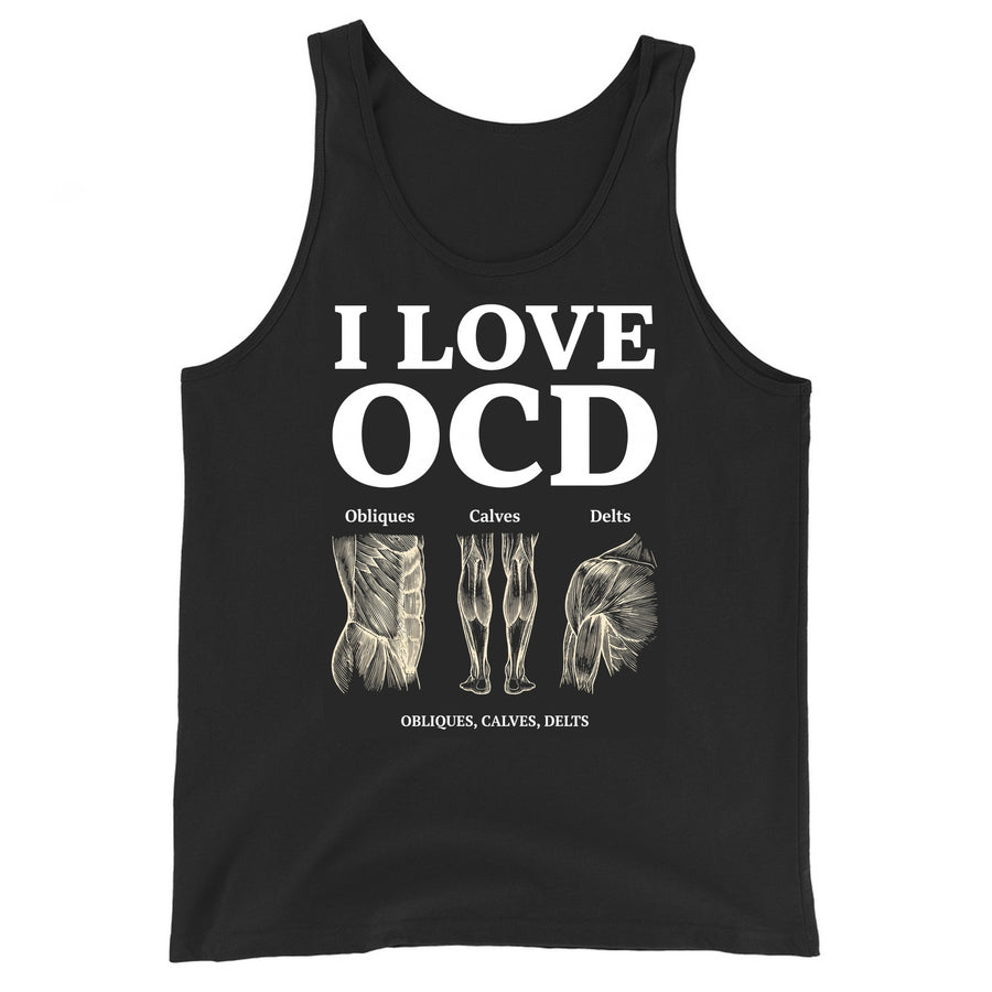 I Love OCD (obliques, calves, delts) Tank Top Orbital Clothing