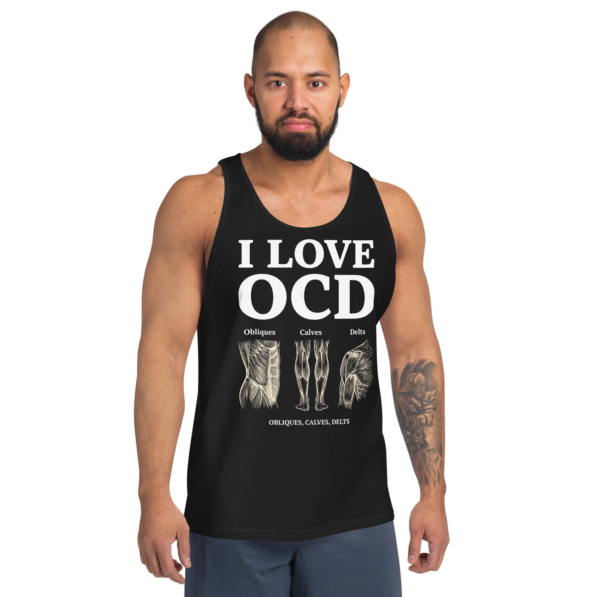 I Love OCD (obliques, calves, delts) Tank Top Orbital Clothing