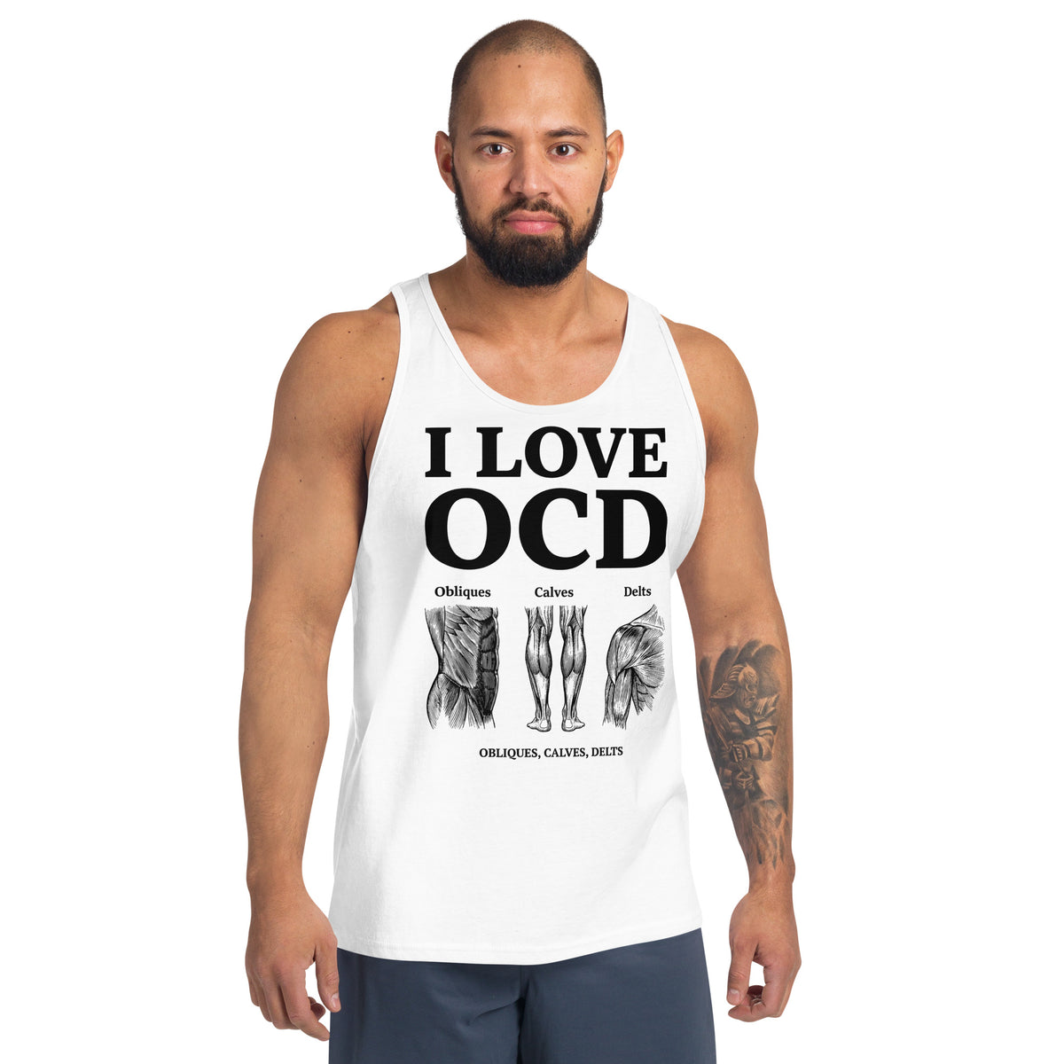 I Love OCD (obliques, calves, delts) Tank Top Orbital Clothing