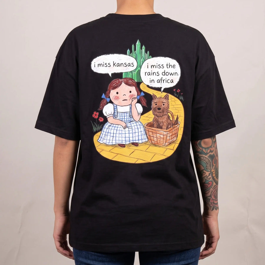 I Miss Kansas (I Miss The Rains Down In Africa) T-Shirt (backprint) - Orbital Clothing