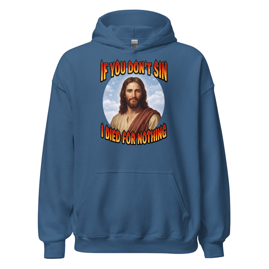 If You Don't Sin I Died For Nothing Hoodie Orbital Clothing