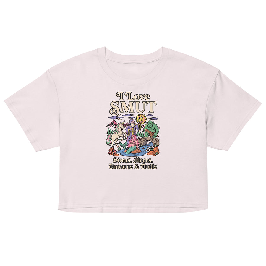 I Love SMUT (Sirens, Mages, Unicorns & Trolls) Women’s crop top Orbital Clothing