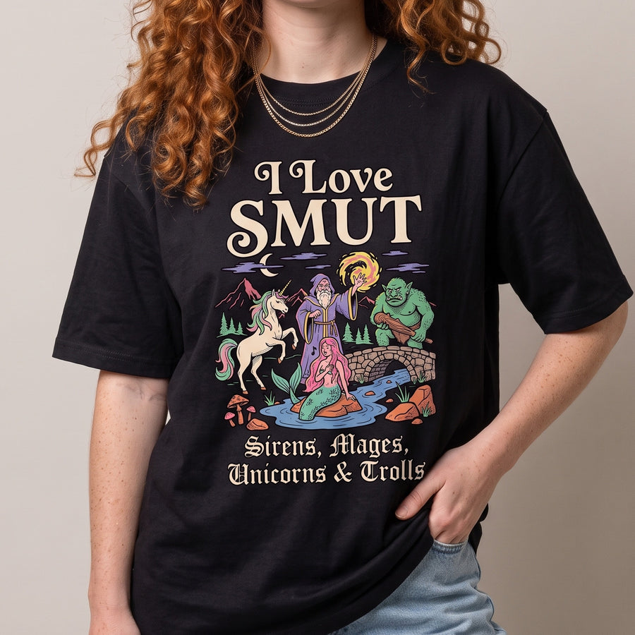 I Love SMUT (Sirens, Mages, Unicorns & Trolls) T-Shirt - Orbital Clothing