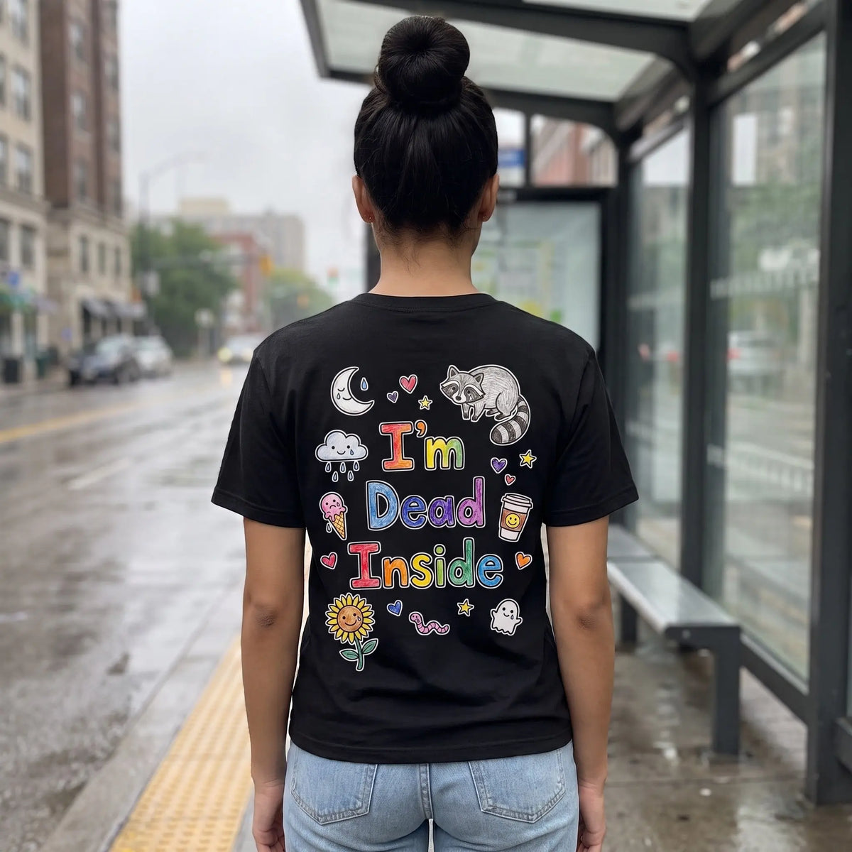 I'm Dead Inside T-Shirt (backprint) Orbital Clothing