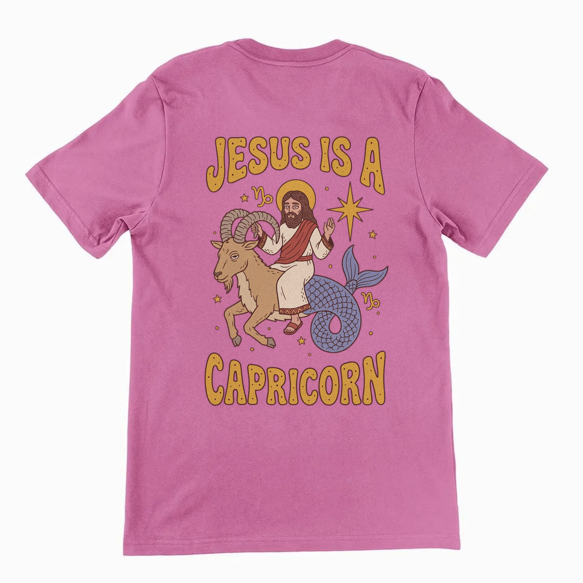 Jesus Is A Capricorn T-Shirt (backprint) Orbital Clothing
