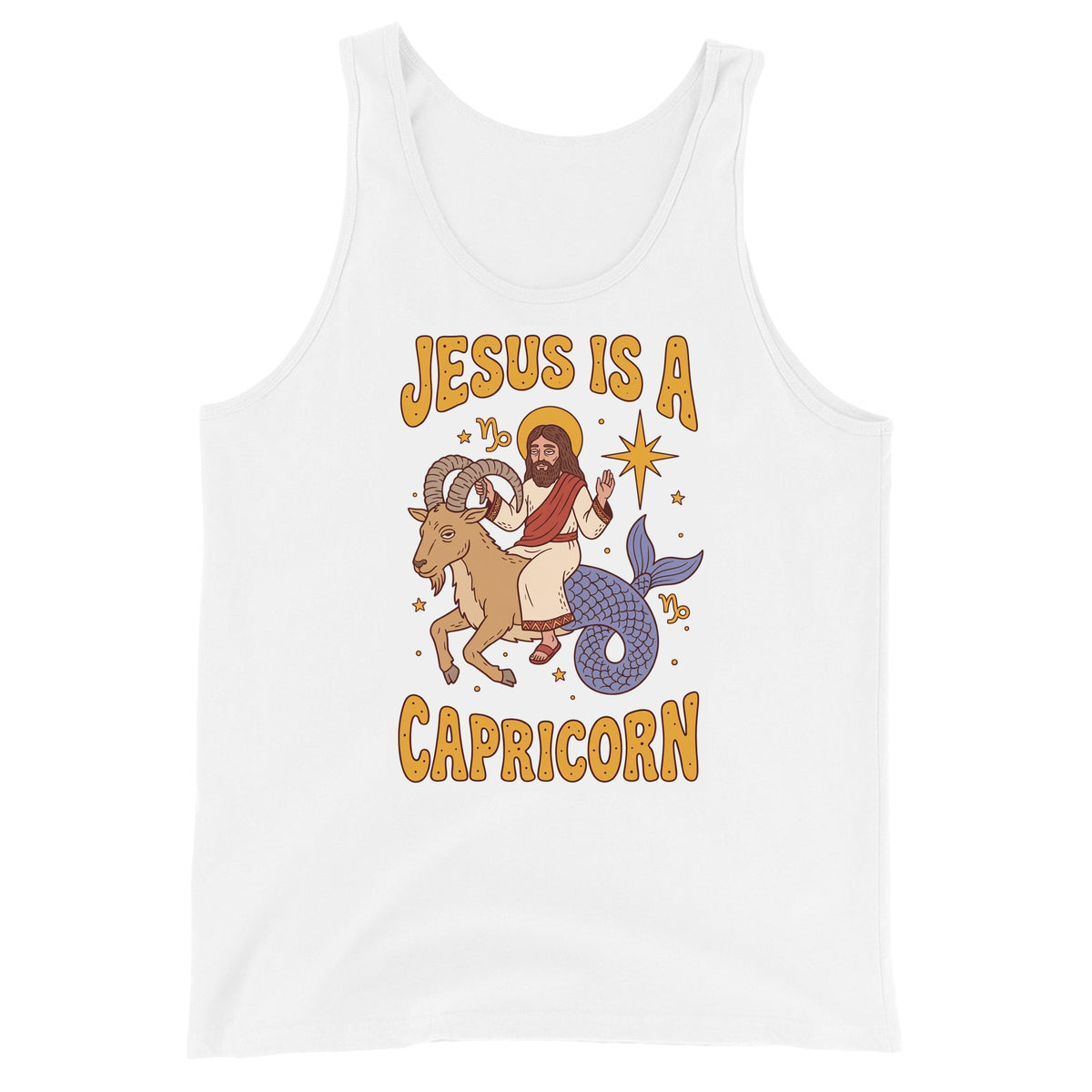 Jesus Is A Capricorn Tank Top Orbital Clothing