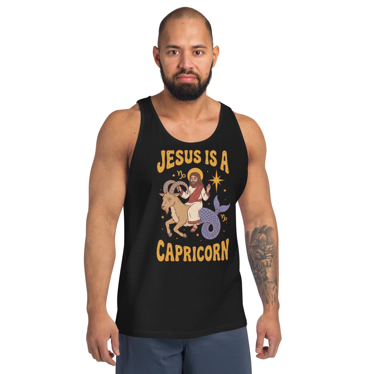 Jesus Is A Capricorn Tank Top Orbital Clothing