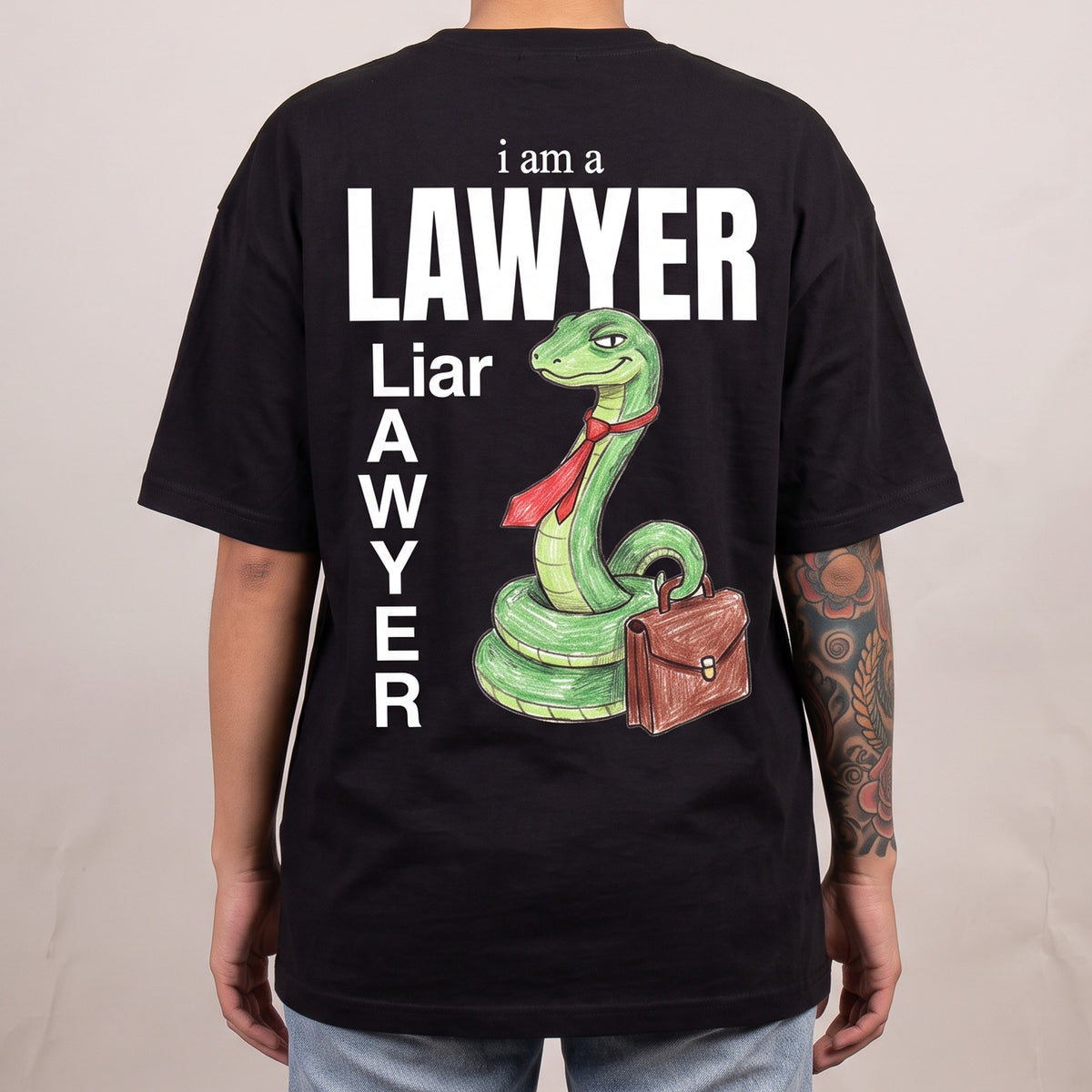 I Am A Lawyer (Liar) T-Shirt (backprint) - Orbital Clothing