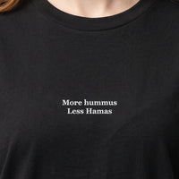 More hummus less Hamas (embroidered) T-Shirt - Black / S