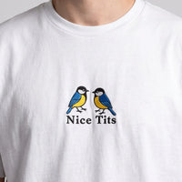 Schöne Titten (besticktes) T-Shirt - Weiß / S