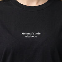 Mommy's little alcoholic (embroidered) T-Shirt - Black / S