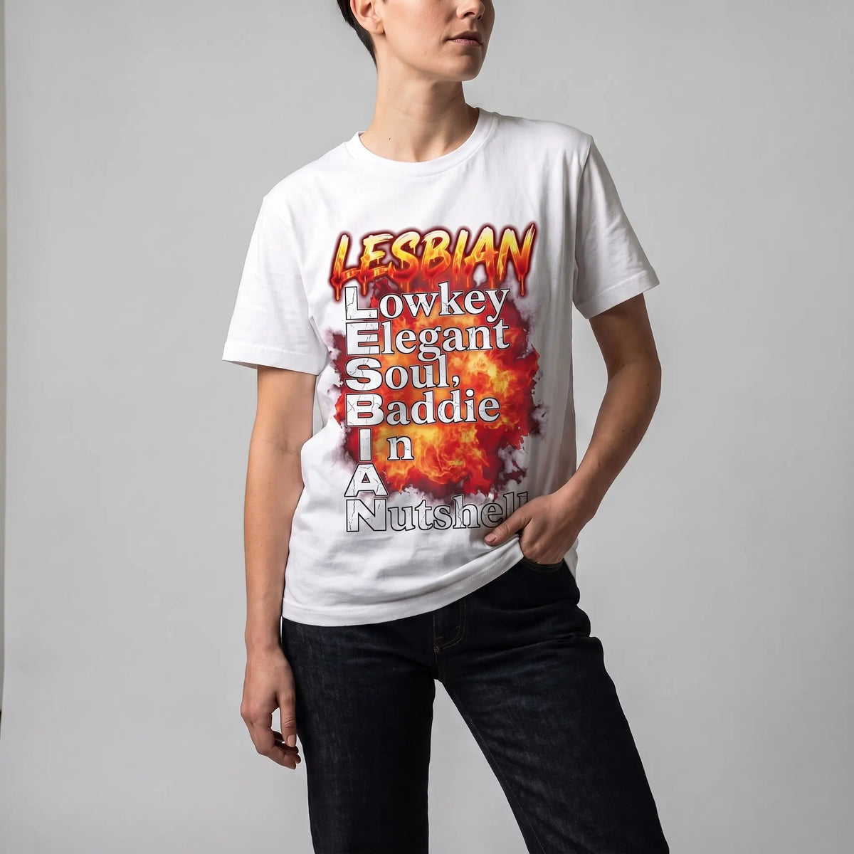 Lesbian (Lowkey Elegant Soul, Baddie In A Nutshell) T-Shirt Orbital Clothing