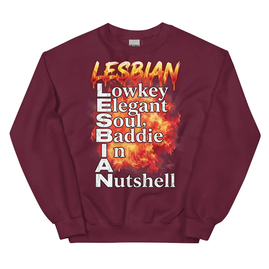 Lesbian (Lowkey Elegant Soul, Baddie In A Nutshell) Sweatshirt Orbital Clothing