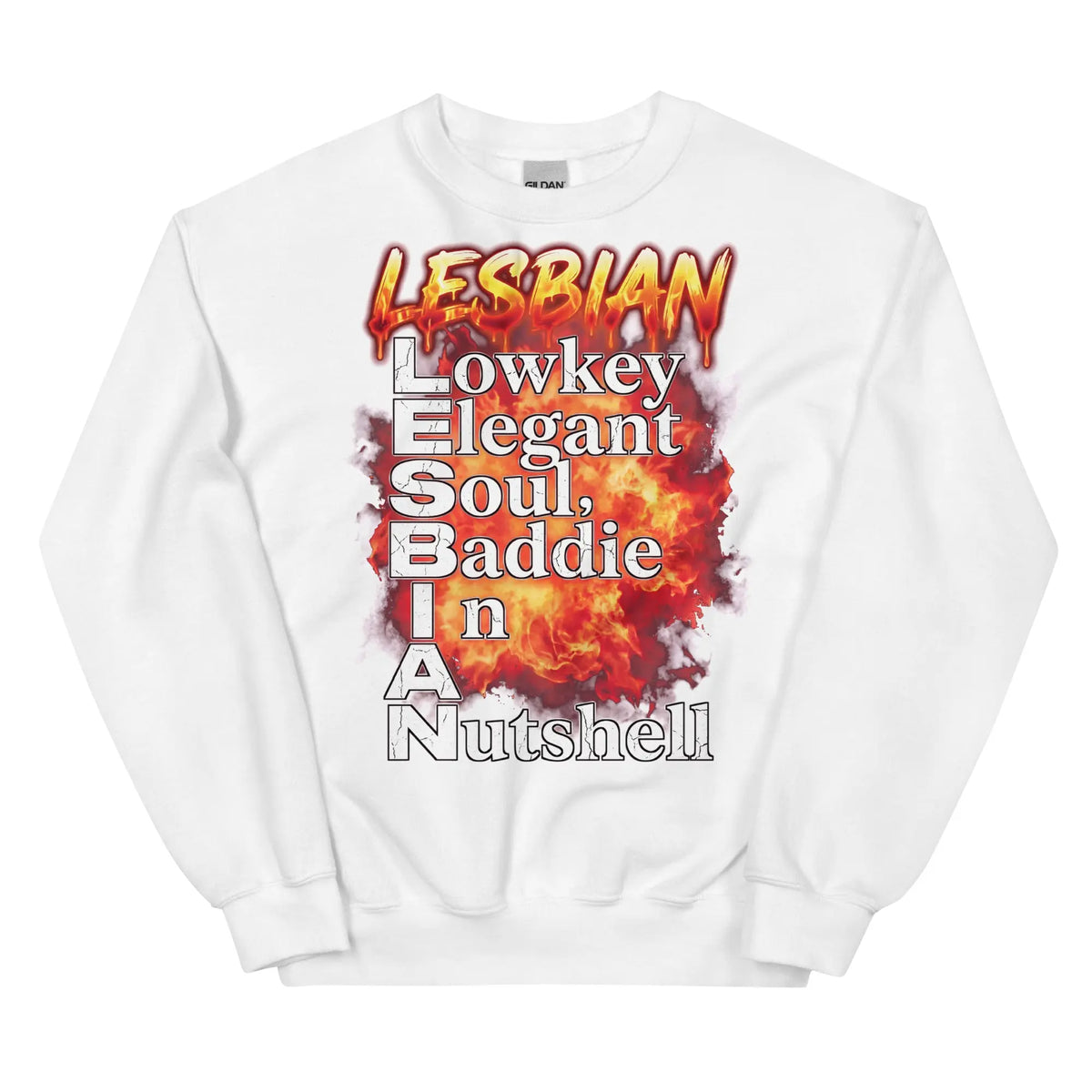 Lesbian (Lowkey Elegant Soul, Baddie In A Nutshell) Sweatshirt Orbital Clothing