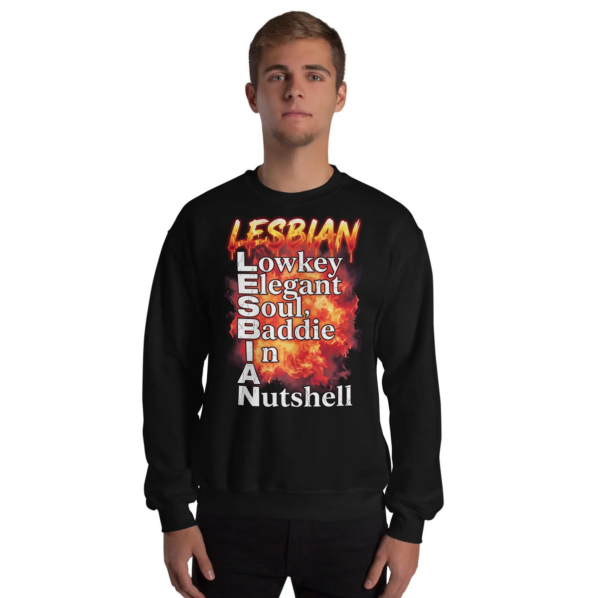 Lesbian (Lowkey Elegant Soul, Baddie In A Nutshell) Sweatshirt Orbital Clothing