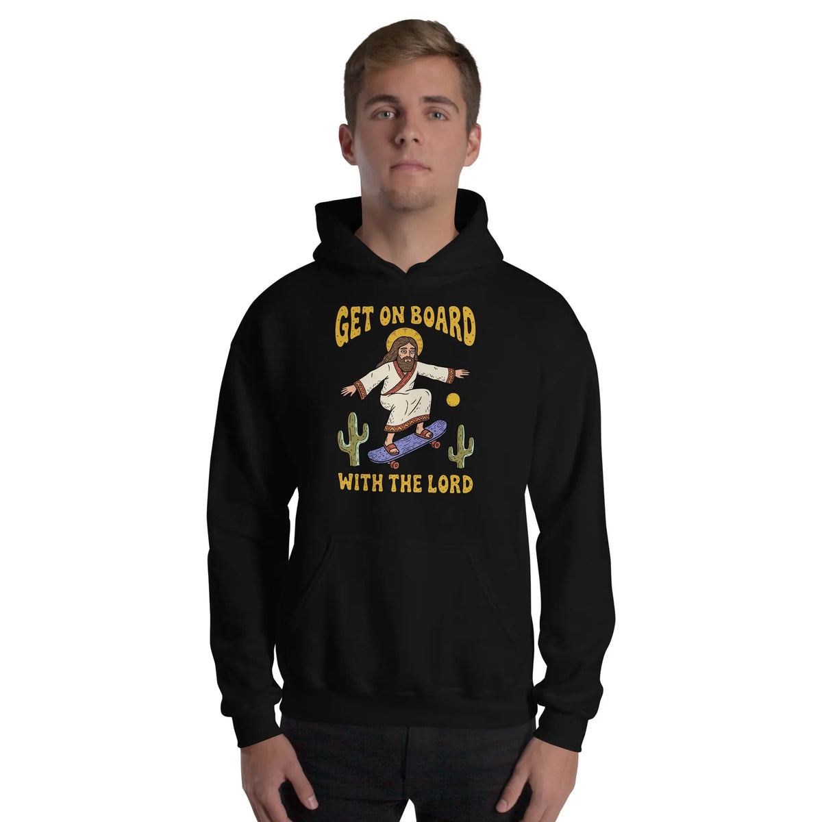 Get On Board With The Lord (skateboarding) Hoodie Orbital Clothing