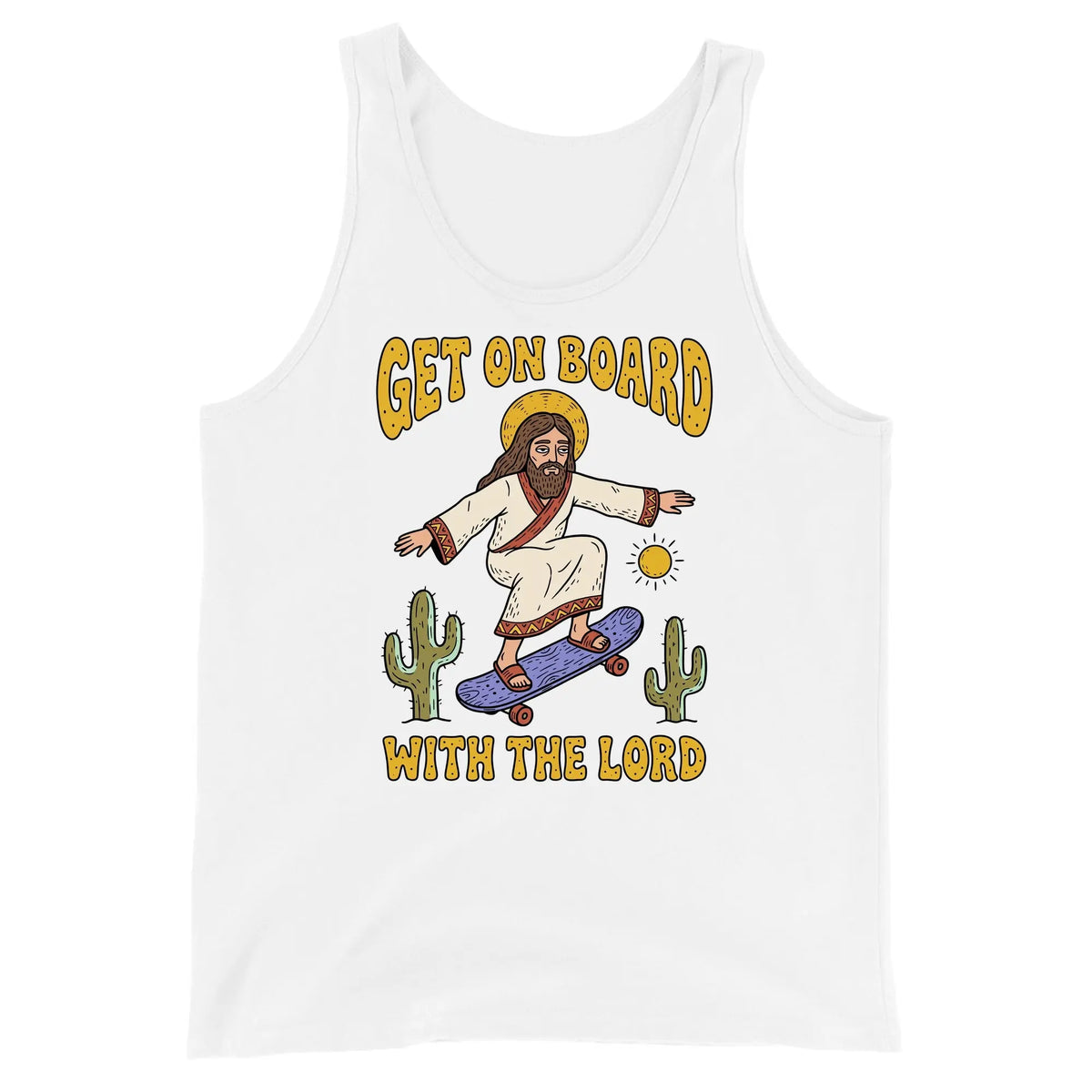 Get On Board With The Lord (skateboarding) Tank Top Orbital Clothing