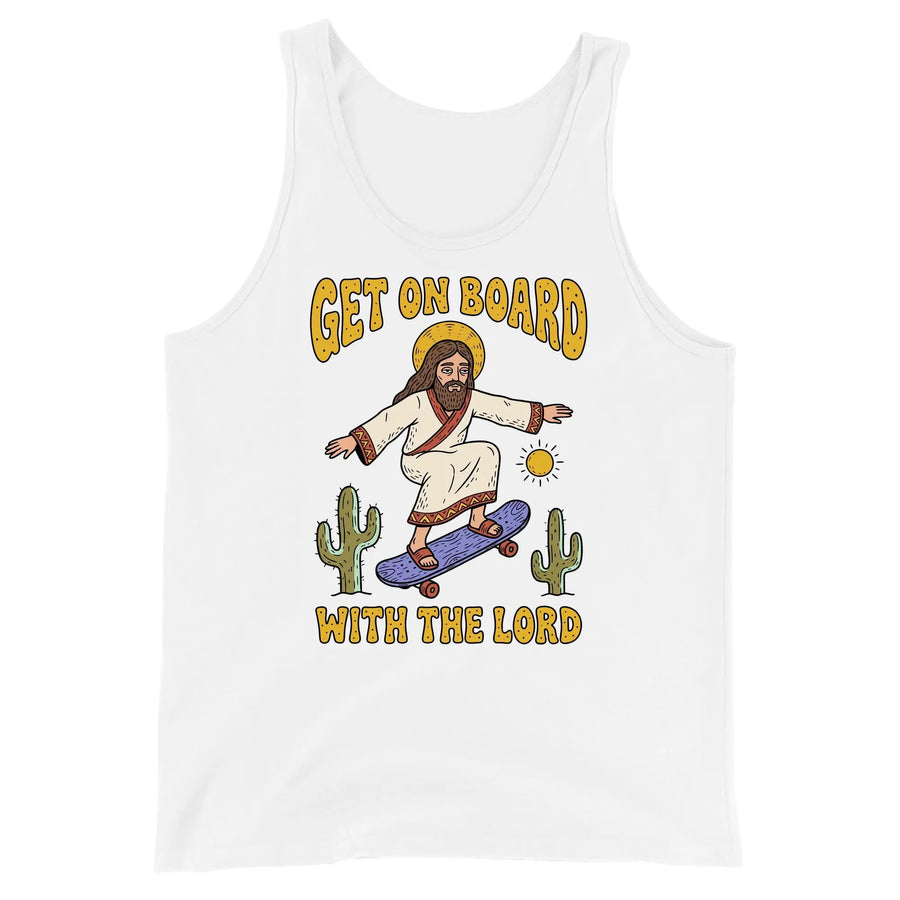 Get On Board With The Lord (skateboarding) Tank Top Orbital Clothing