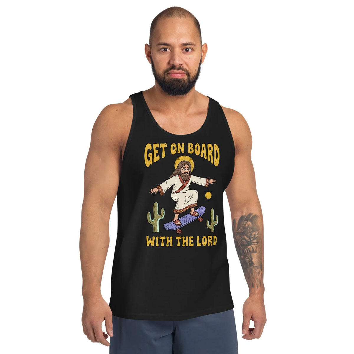 Get On Board With The Lord (skateboarding) Tank Top Orbital Clothing