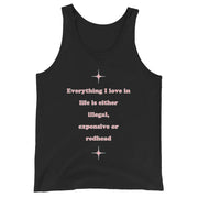 Everything I love in life is either illegal, expensive or redhead Tank Top