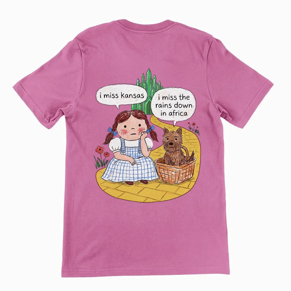 I Miss Kansas (I Miss The Rains Down In Africa) T-Shirt (backprint) Orbital Clothing