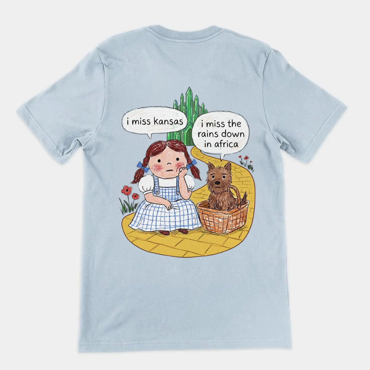 I Miss Kansas (I Miss The Rains Down In Africa) T-Shirt (backprint) Orbital Clothing