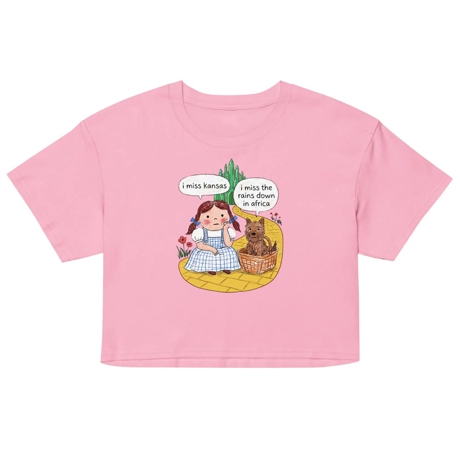 I Miss Kansas (I Miss The Rains Down In Africa) Women’s crop top Orbital Clothing